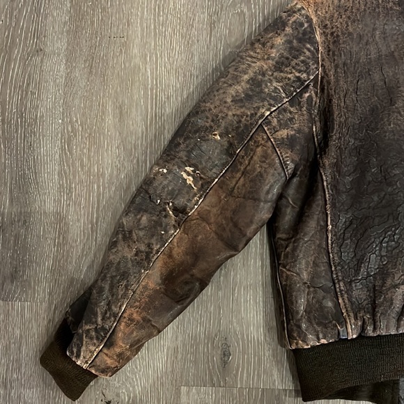American Vintage Distressed Bomber Jacket. - Picture 12 of 15